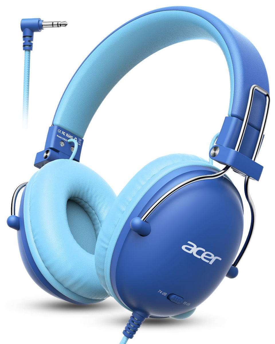 ACER Kids Headphones with 74/85dB limiter for safer listening during school