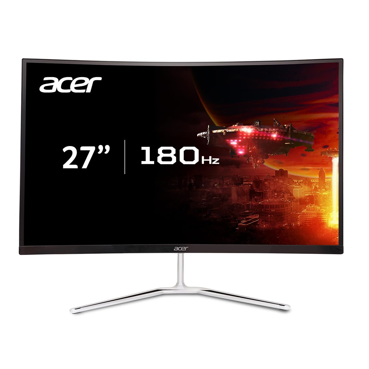 Acer Nitro 27 curved monitor front view for immersive gaming and work