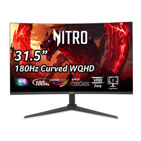 Acer Nitro 31-5 inch curved display for immersive gaming and vivid WQHD detail.