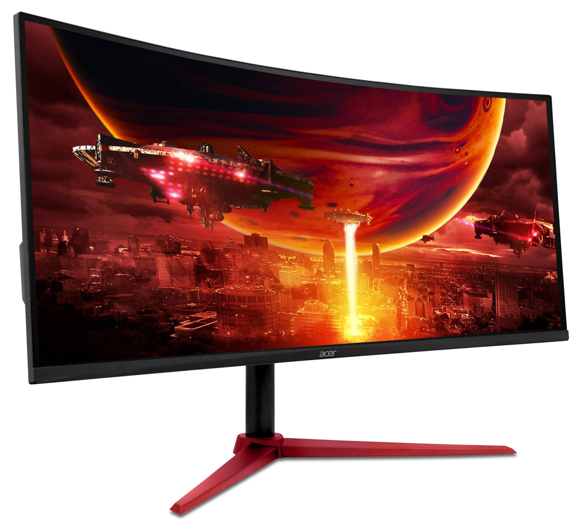 Acer Nitro 34-inch curved monitor built-in 2W speakers for quick multimedia