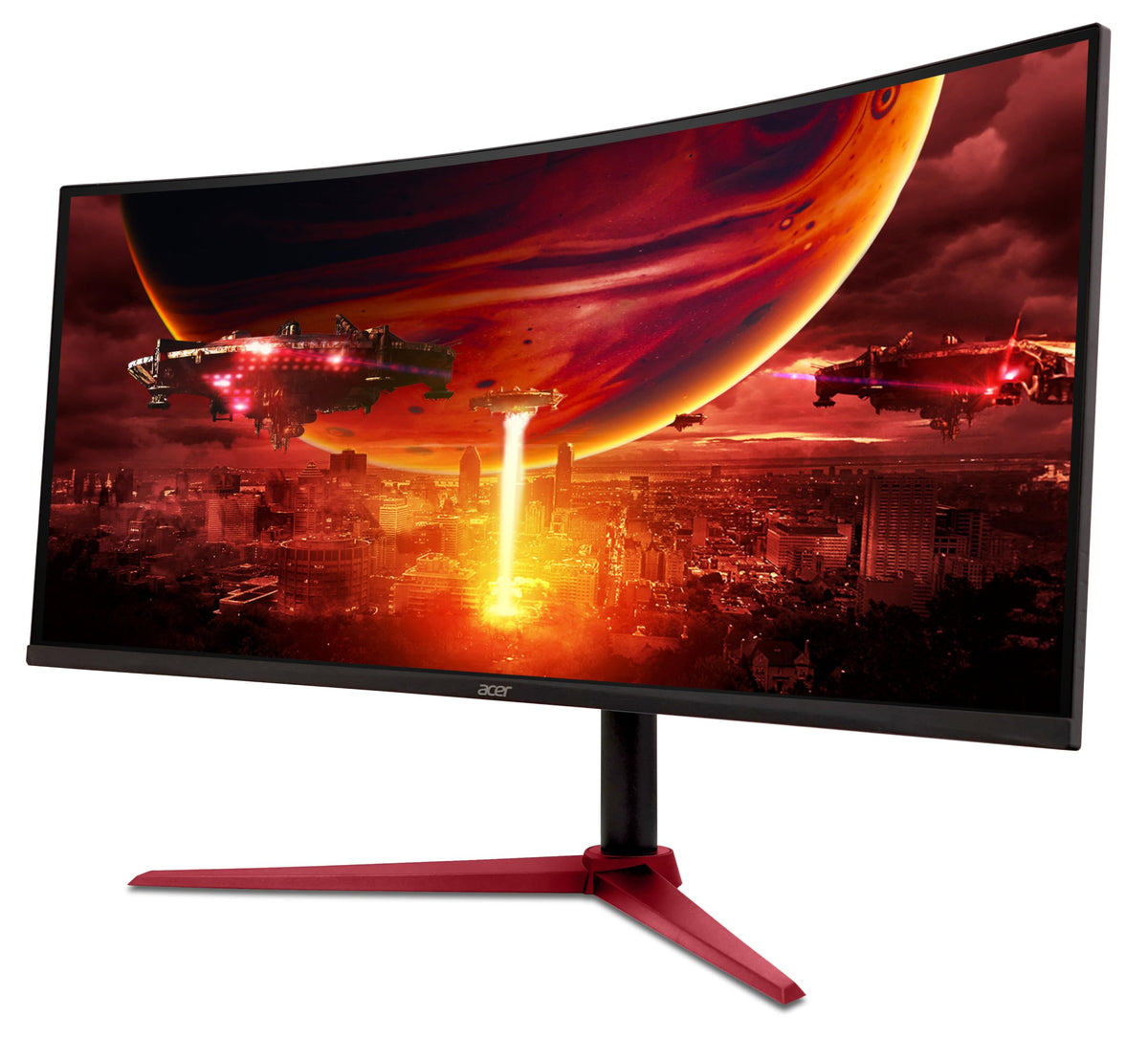 Acer Nitro 34-inch curved monitor wide viewing angles maintaining color accuracy