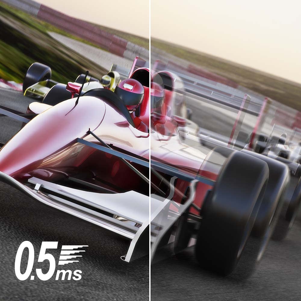 Acer Nitro KG241Y 0.5ms GTG response minimizes blur in fast scenes.