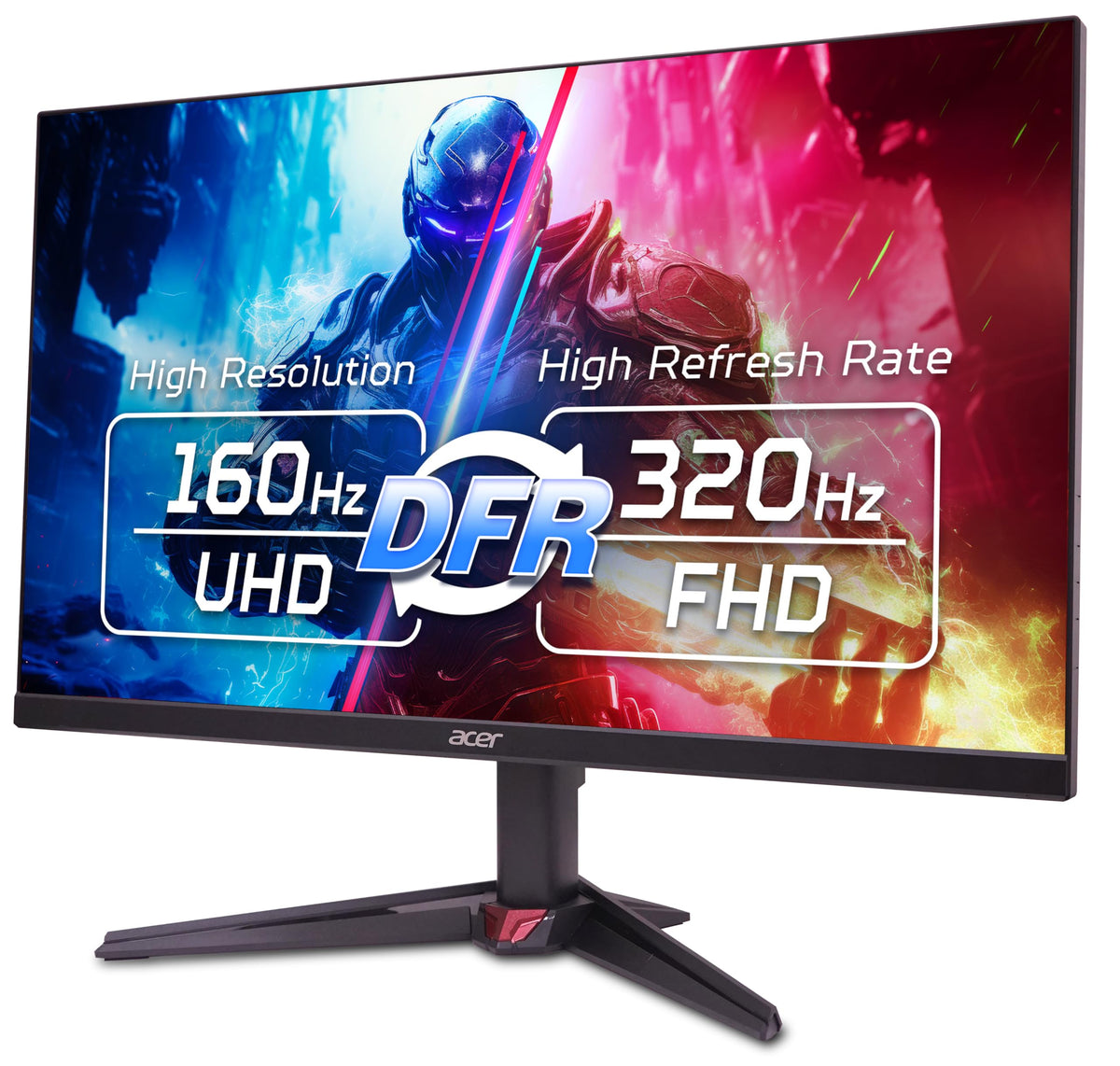 Acer Nitro VG270K space-saving design supports multi-monitor setups without clutter.