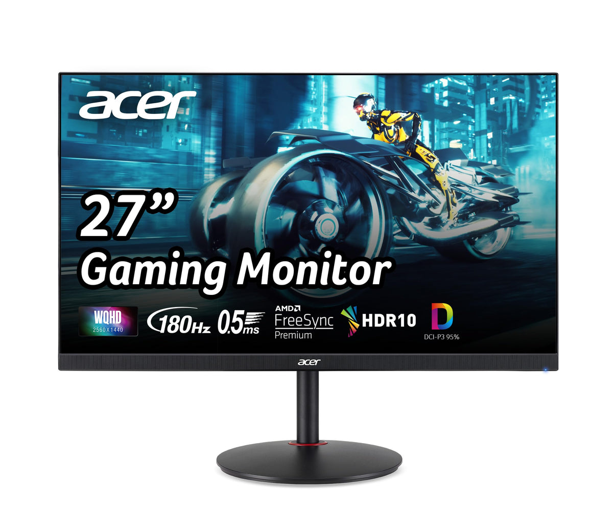 Acer XV271U front view with slim bezels for immersive gaming
