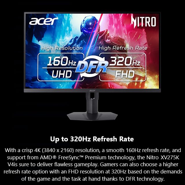 Acer Nitro XV275K 0.5ms GTG response time for fast action