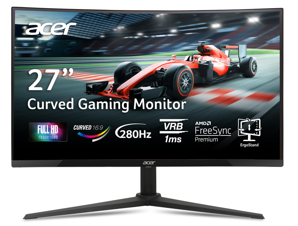 Acer Nitro XZ270 front view, curved 27-inch display for immersive gaming.