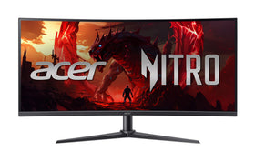 Acer Nitro XZ340CUR 34-inch curved front view showing immersive ultrawide clarity for gaming and media