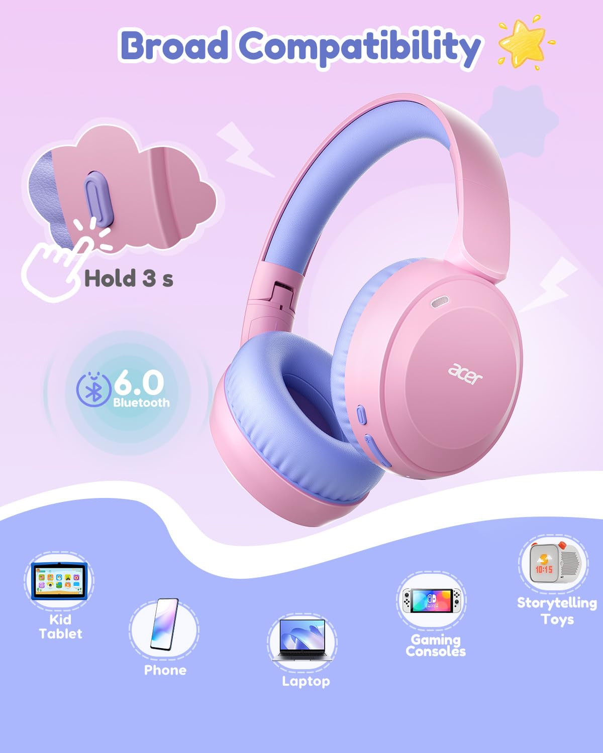 Acer OHR668 worn by child using tablet for learning and calls