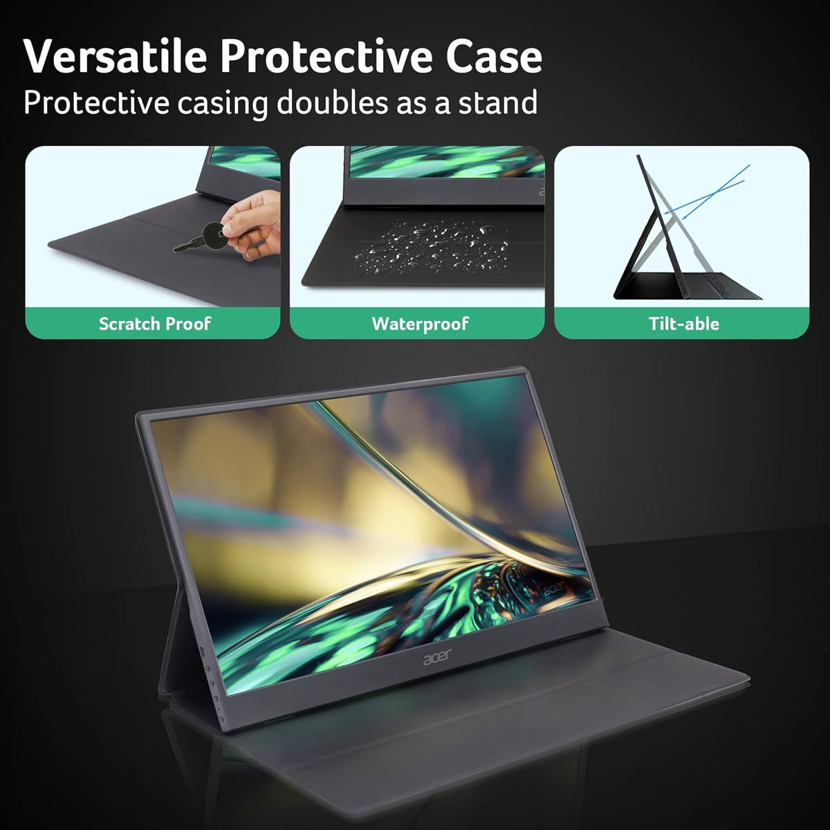 Acer PM161Q lightweight portable monitor ready for travel and work