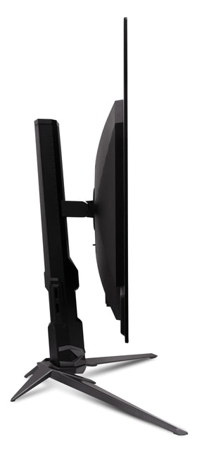 Acer Predator 31.5-inch OLED ergonomic stand with tilt, swivel, and height adjust.