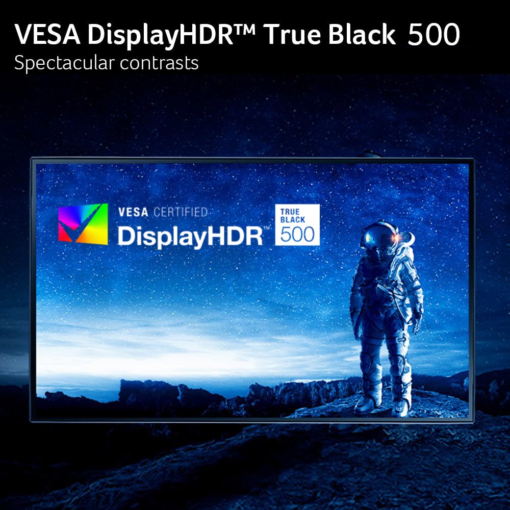 Acer Predator X27U DisplayHDR True Black 500 for deep, dynamic blacks.