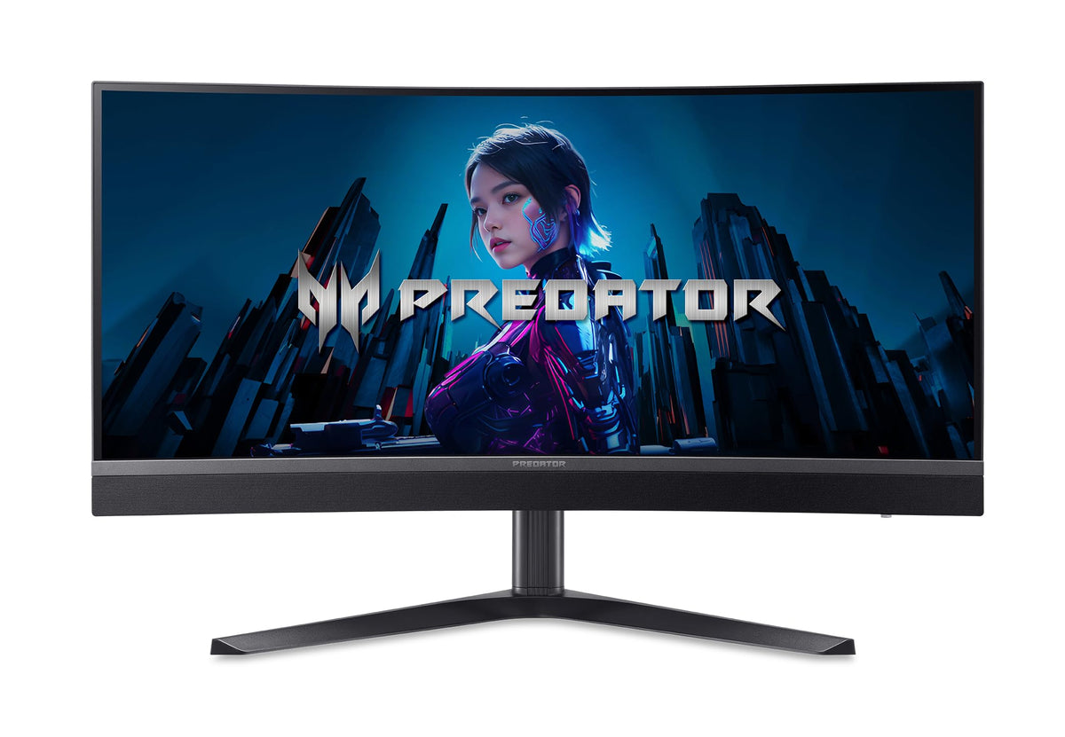 Acer Predator X34 miniLED panel closeup shows rich contrast for immersive gaming