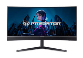 Acer Predator X34 miniLED panel closeup shows rich contrast for immersive gaming