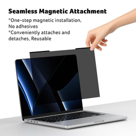 Acer MacBook Pro 14 privacy screen blocks side views during work.