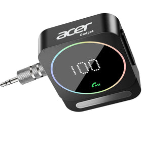 Acer receiver front view showing compact design and 3.5mm jack benefit: flexible installs