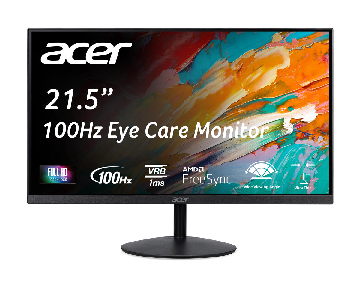 Acer SB222Q IPS display showing vibrant 1080p colors for work and gaming