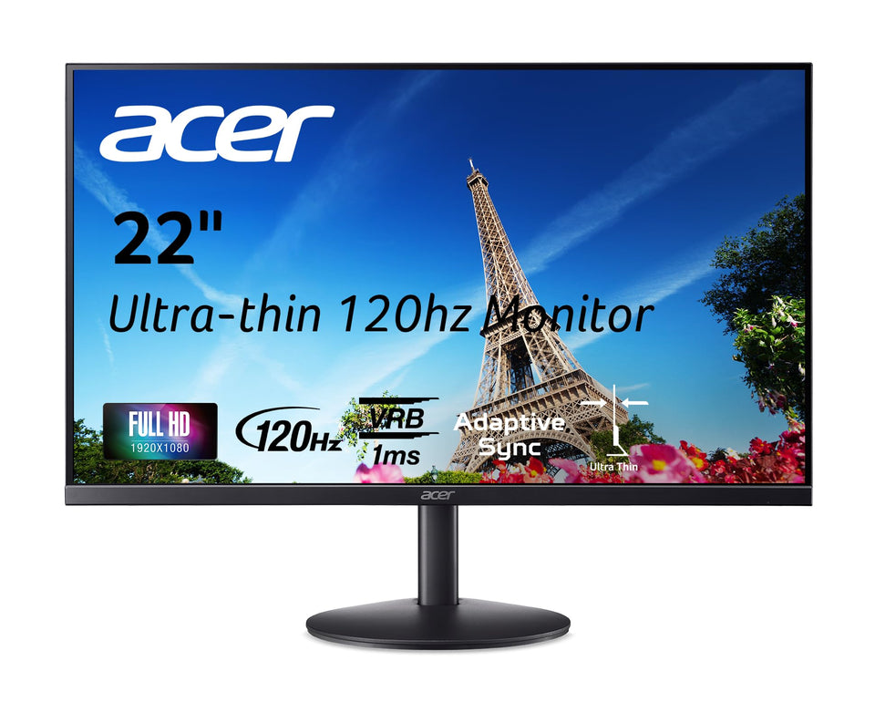 Acer SB223Q frameless bezel enhances immersive multitasking on multiple displays