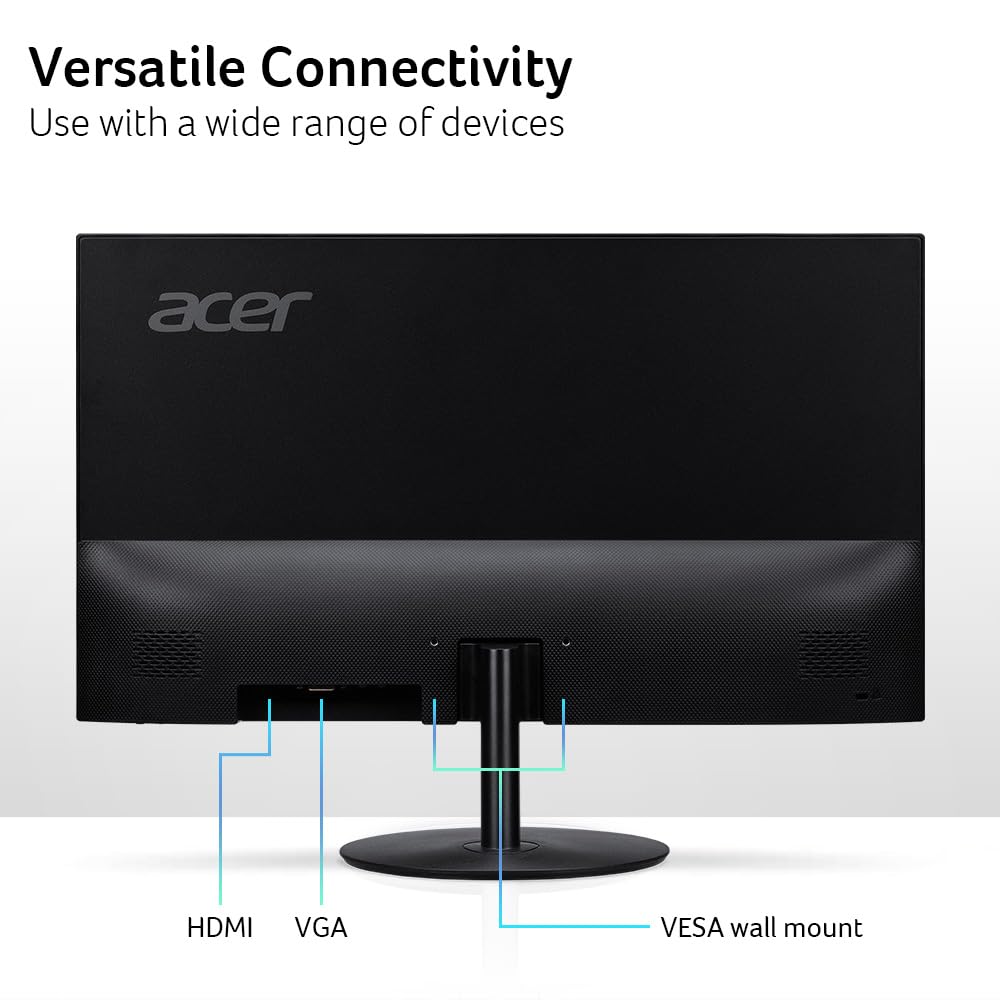 Acer SB272 ergonomic tilt lets you adjust angle for comfortable viewing.