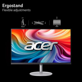 Acer SH243Y ErgoStand enabling tilt, swivel, and height adjustments.