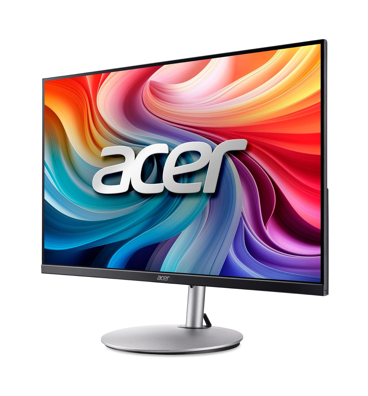 Acer SH243Y slim profile saves desk space for compact, multi-monitor layouts.