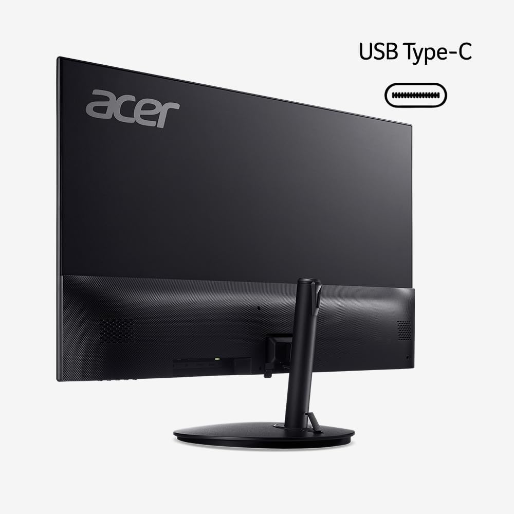 Acer SH322QK ErgoStand with height adjustment and tilt.