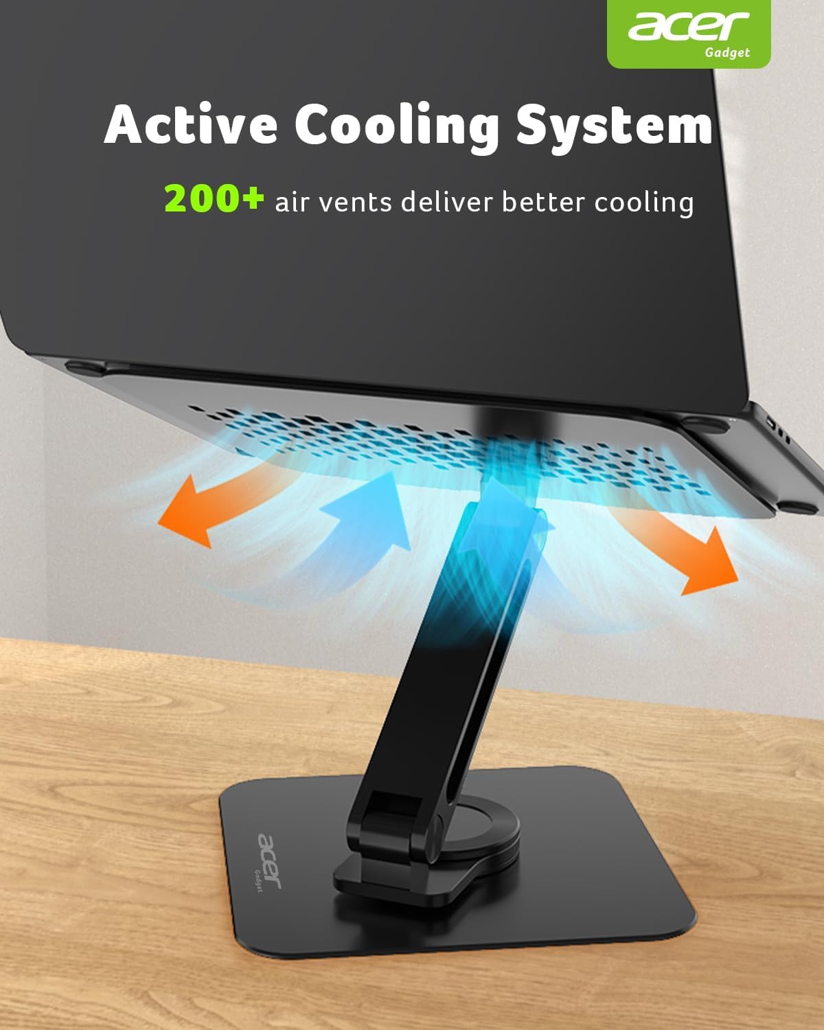 Acer anti‑slip pads detail offering secure grip and desk protection