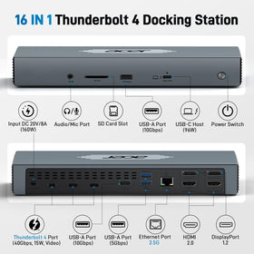 Acer Thunderbolt 4 Dock powering an 8K/4K monitor setup