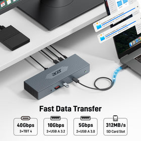 Acer Thunderbolt 4 Dock SD 4.0 card reader for quick transfers
