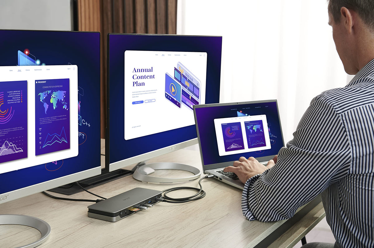 Acer USB-C Gen 1 Dock HDMI ports enable smooth multi-monitor setups