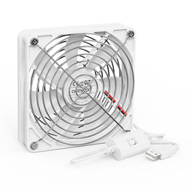 aceyoon 120mm USB fan front view for laptop cooling and quiet operation.