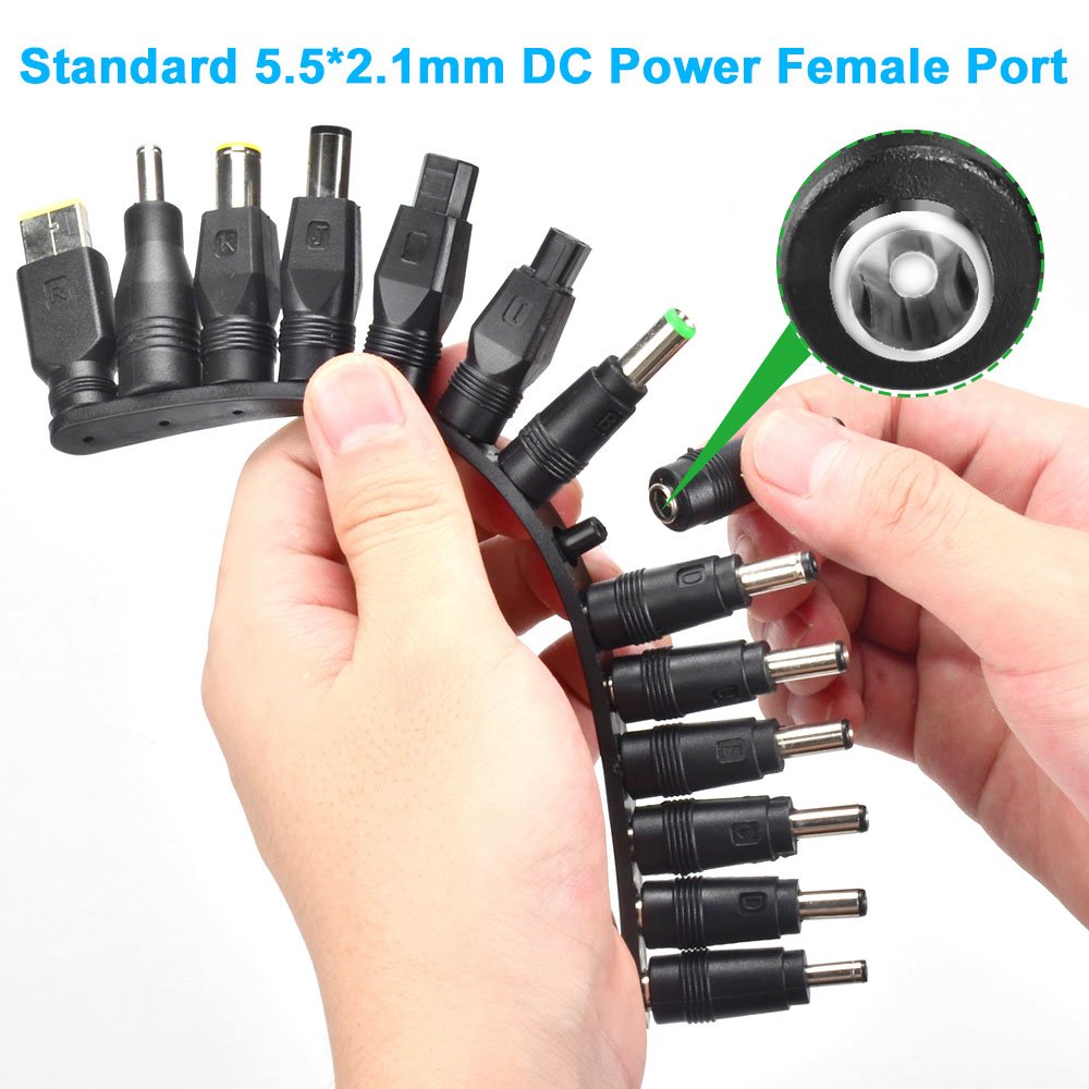 Aceyoon 5.5x2.1mm base tips for versatile laptop connections and power banks