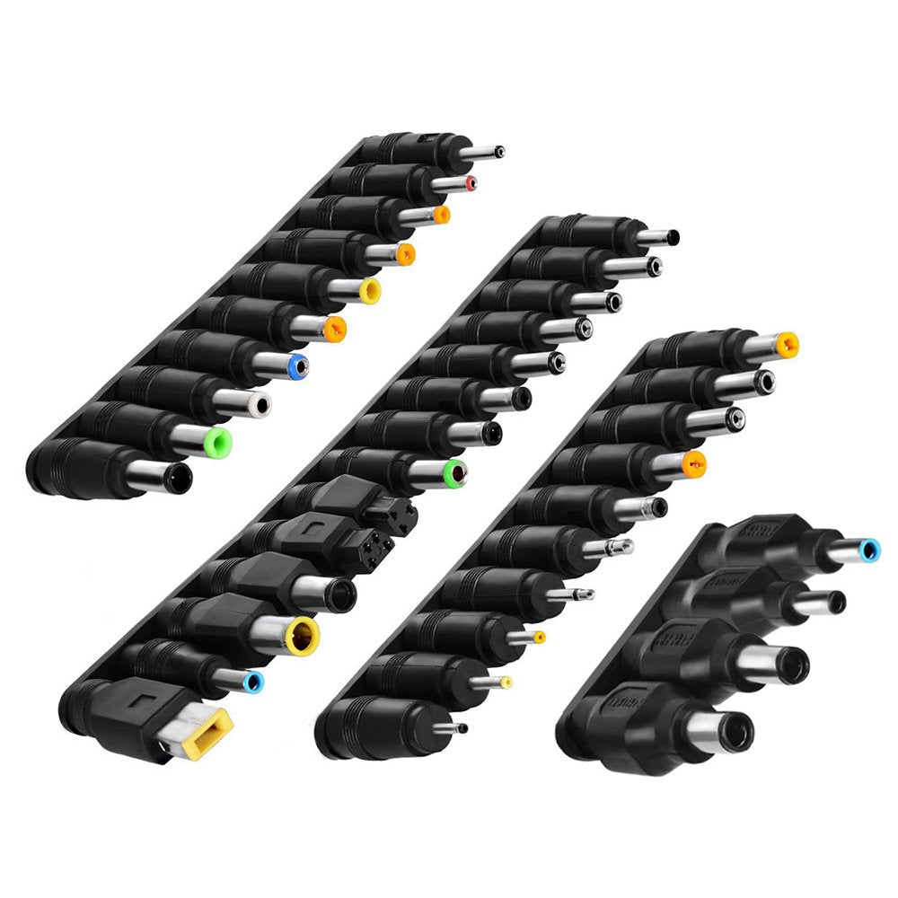 Aceyoon universal DC tips kit, 38 pieces, enables flexible laptop charging across brands