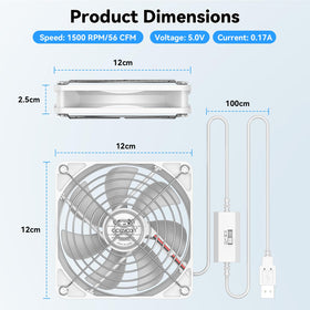 aceyoon fan can be used flat or upright in tight spaces.