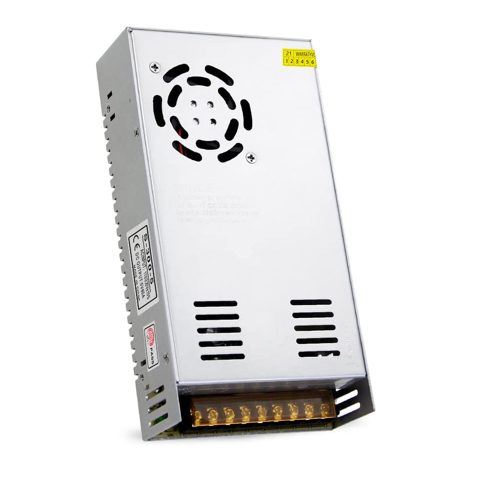 Aclorol 5V 70A front view powering LEDs with steady output