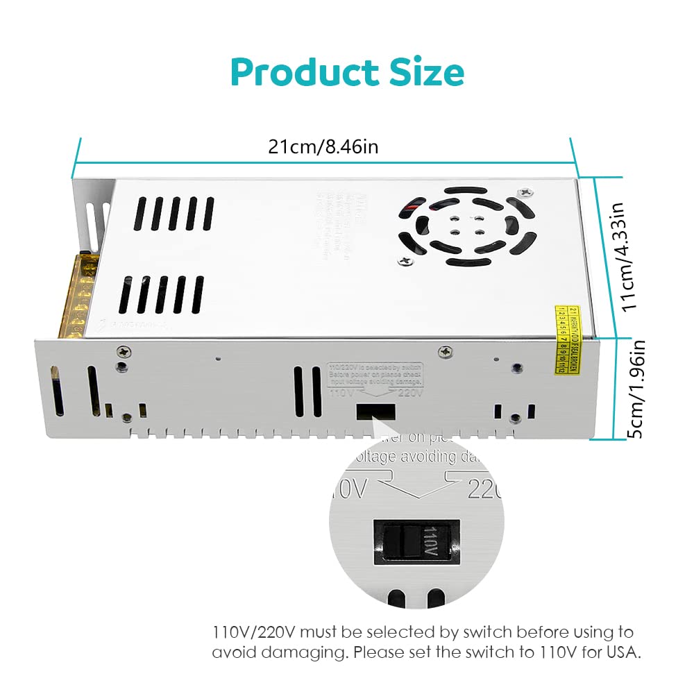 Aclorol 5V 70A side view showing compact cooling vents