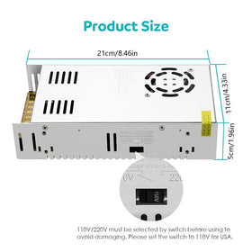 Aclorol 5V 70A side view showing compact cooling vents