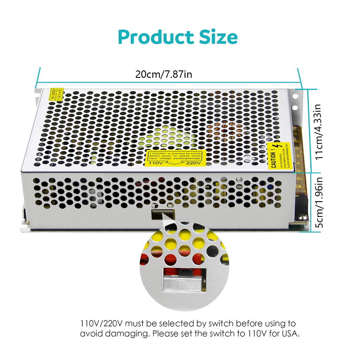 Aclorol universal 5V 40A power converter powering CCTV and devices reliably.