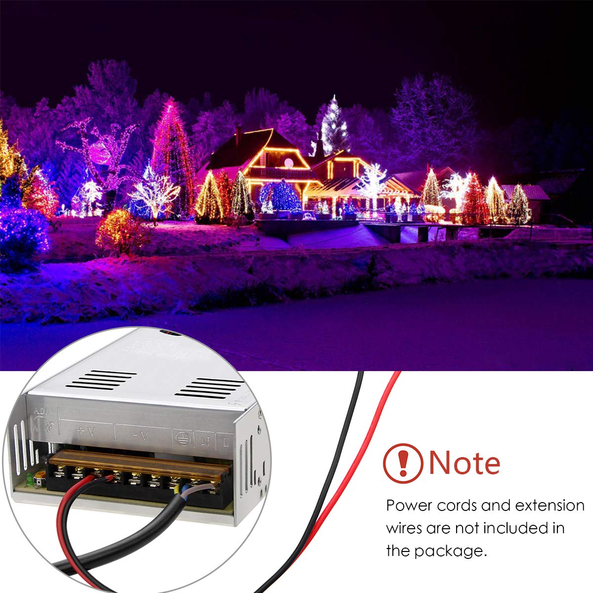 Aclorol WS2812B LED strip setup powered by 5V 70A