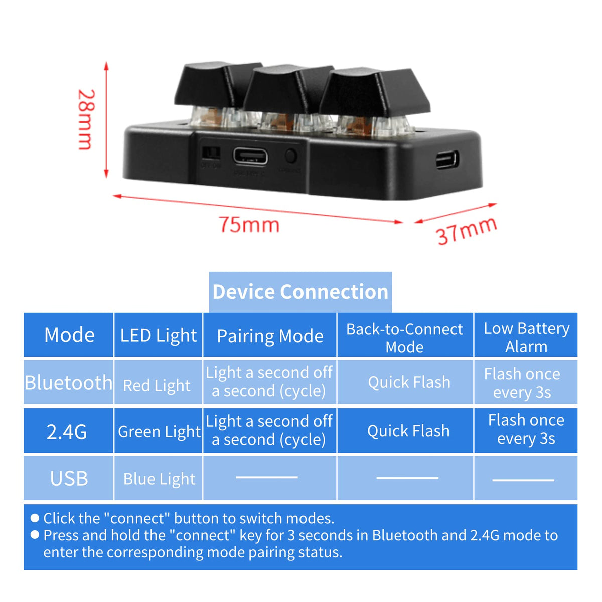 Acogedor 2.4G receiver and USB cable included for plug-and-play wireless convenience