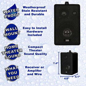 Acoustic Audio by Goldwood side-mounted installation under an eave, demonstrating secure outdoor placement