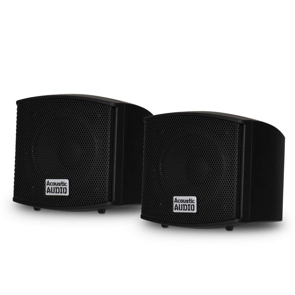 Acoustic Audio AA321B front view showing grille and compact footprint for discreet placement