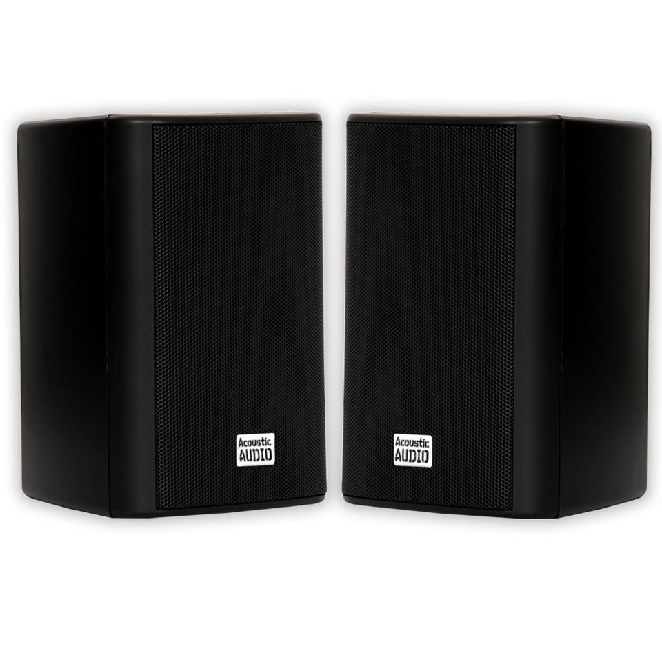 Acoustic Audio AA351B front view showing speakers and compact cabinet, durable outdoors