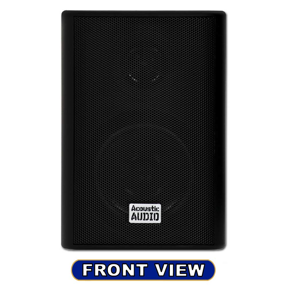 Acoustic Audio AA351B next to book for size comparison and space-saving benefit