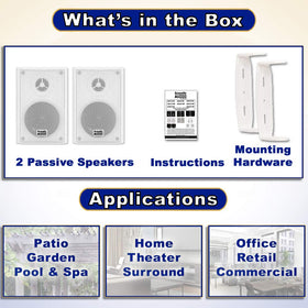 Acoustic Audio AA351W included bracket and screws, easy-install benefit for fast setup