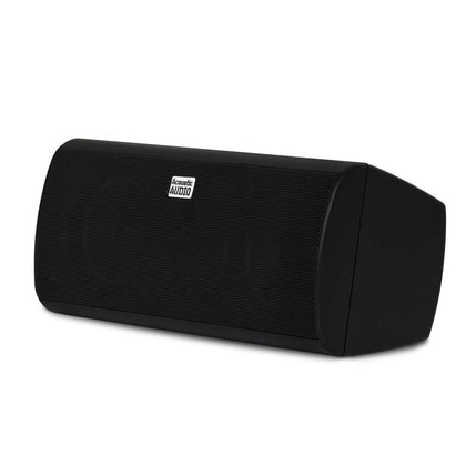 Acoustic Audio by Goldwood AA35CB front view showing black cabinet and connectors for clear center sound