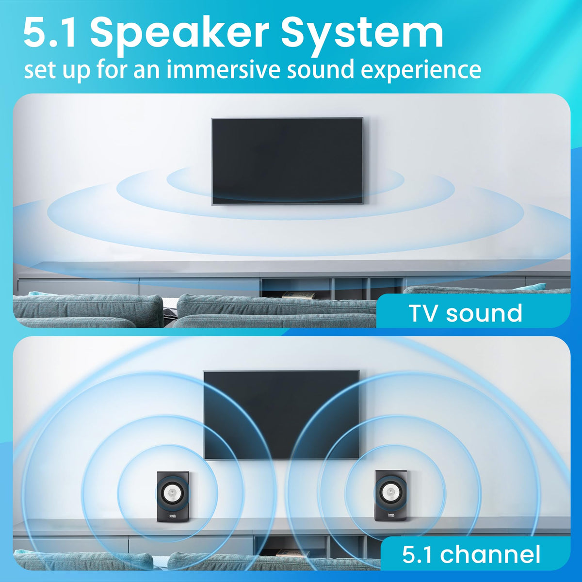 AA5171 center satellite speaker anchors dialogue for movies and TV
