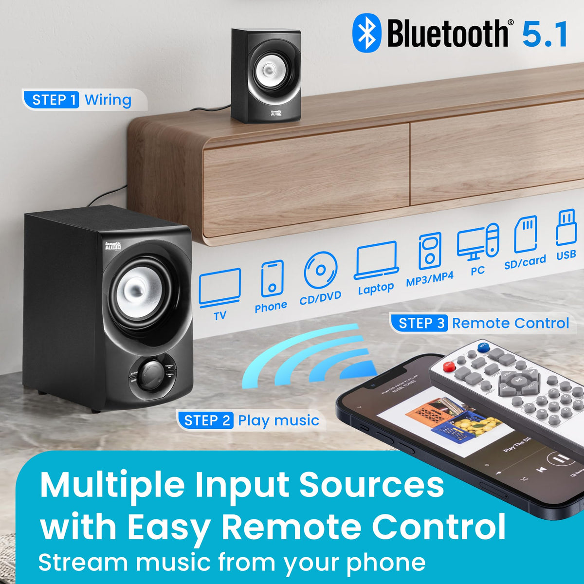 AA5171 rear satellite speakers create immersive surround ambience