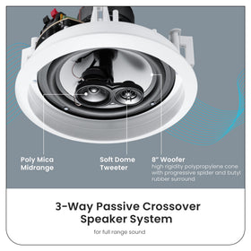 Acoustic Audio midrange and 13mm soft dome tweeter detail delivering clearer mids and smooth highs