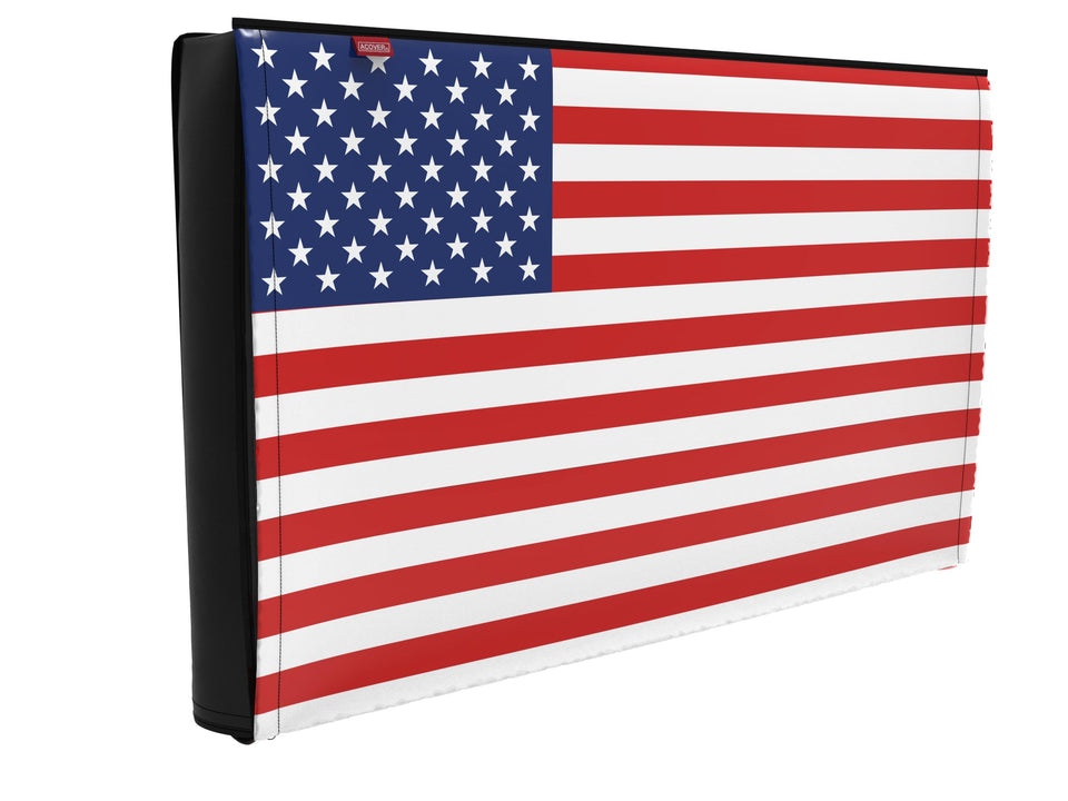 acoveritt outdoor tv cover american flag front view protects screen from rain and sun