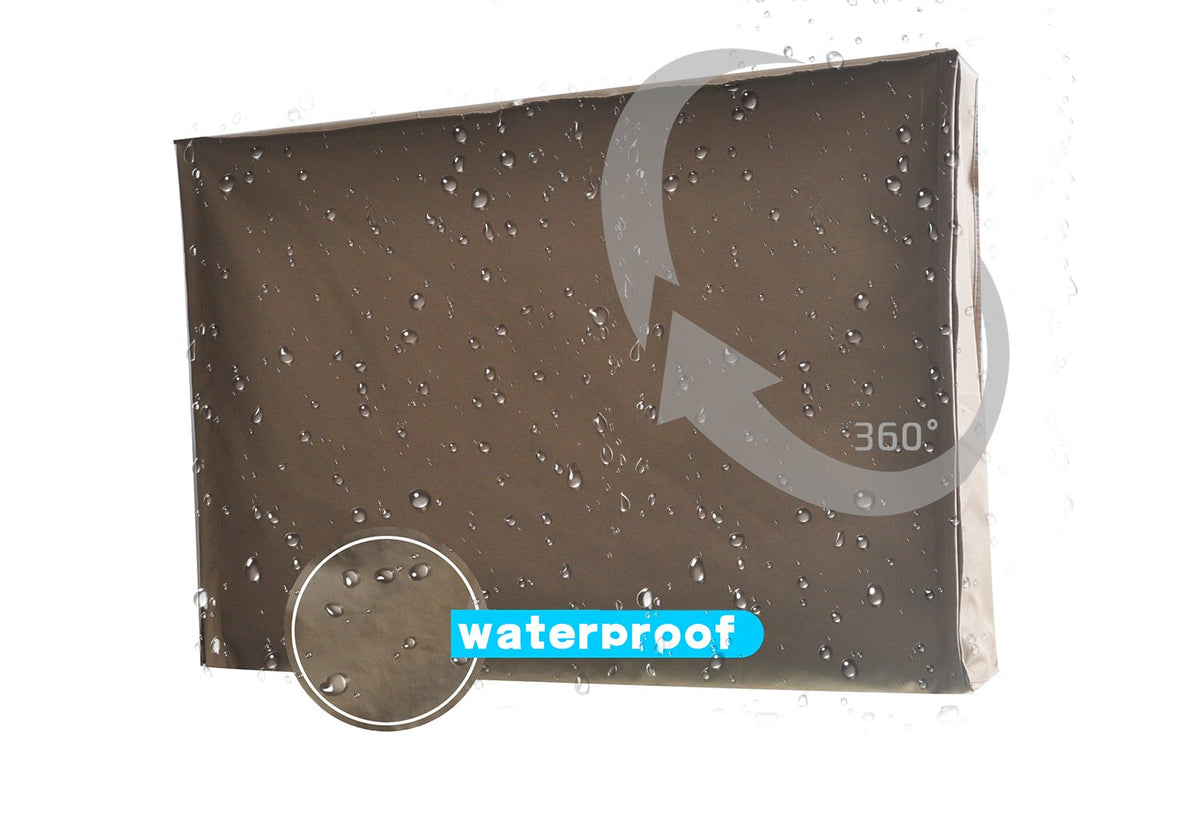 acoveritt outdoor TV cover front rolled-up shows easy access while shielding the screen from the elements